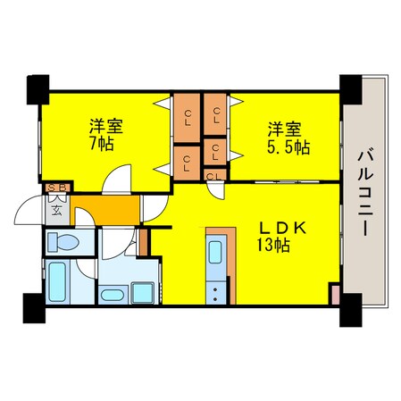 プレサンスロジェOSAKAの物件間取画像